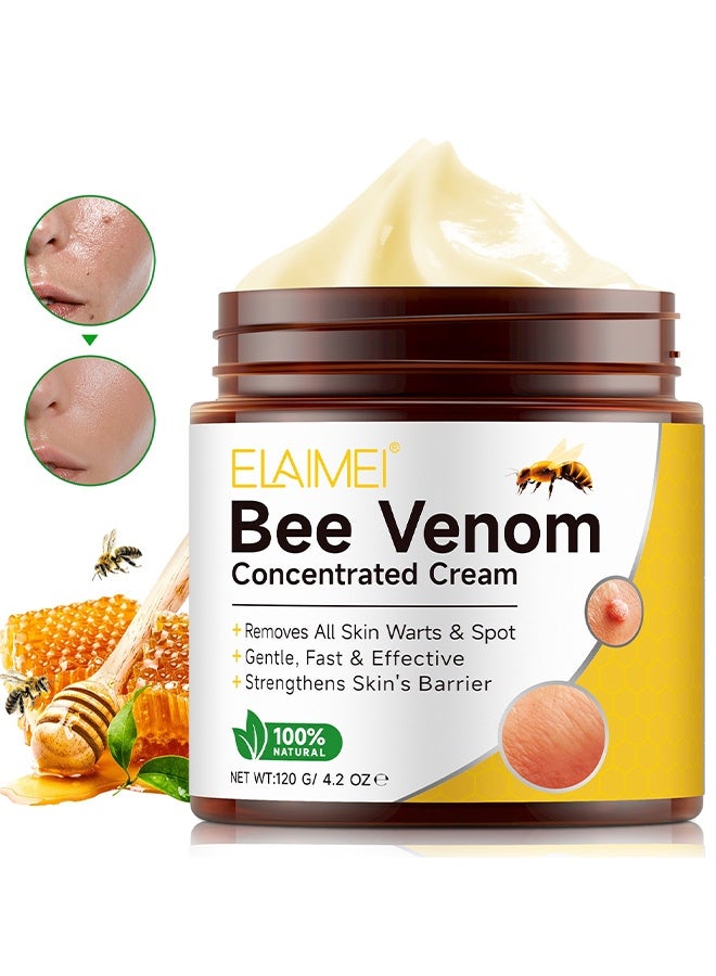 Elaimei Bee Venom Skin Restoration Cream, Bee Venom Concentrated Cream, Bee Venom Wart Removal Cream, Wart Removal Freezer, Wart Removal Cream, Skin Tag Removal, Painless Removal Of Skin Tags And Moles, 120G - Image 1